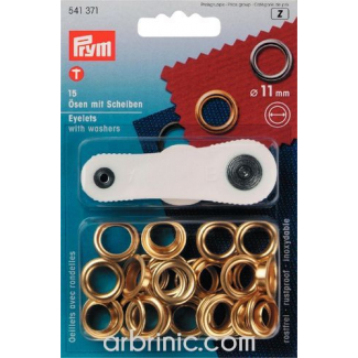 Eyelets 11mm Gold with tool (x15)