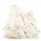 Sacs réutilisables en coton bio Kit de 9 sacs tailles assorties