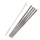 Inox drinking straws Straight (6 straws) with cleaning brush