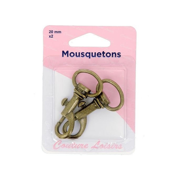 Mousquetons Bronze 20mm (x2)
