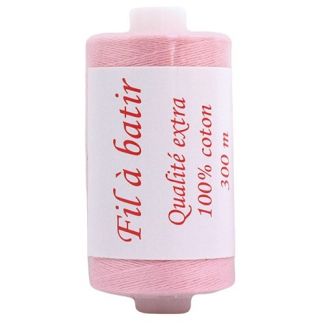 Fil à bâtir coton rose 300m