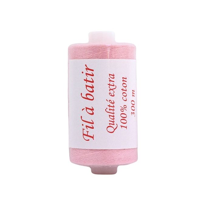 Fil à bâtir coton rose 300m