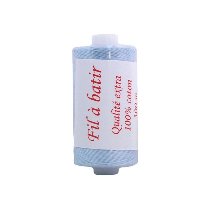 Fil à bâtir coton bleu 300m