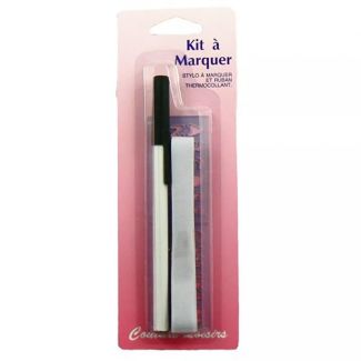 Kit à marquer (ruban thermocollant + stylo noir)